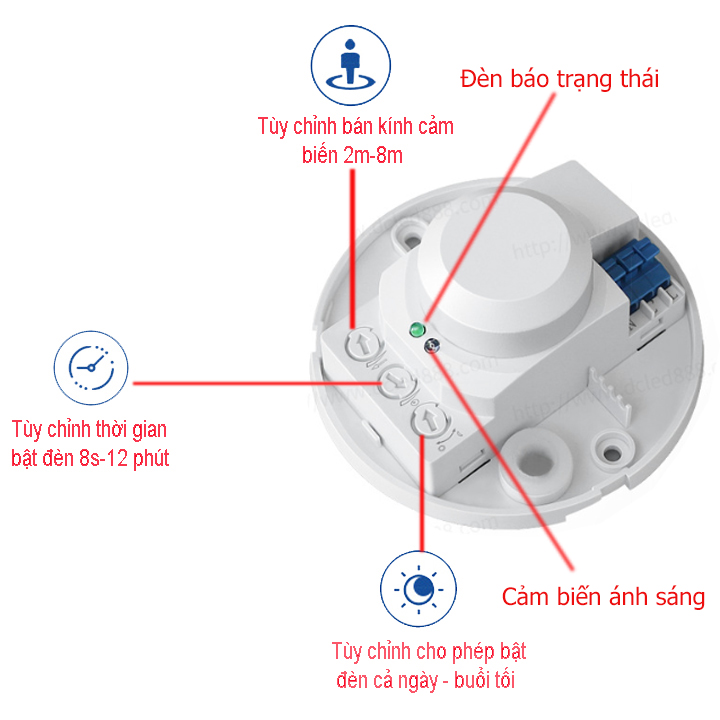 Công Tắc Cảm Ứng Chuyển Động Vi Sóng Lắp Trần (ỐP TRẦN)