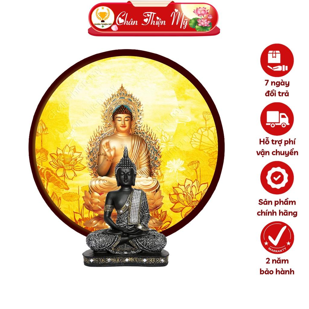 Đèn Thờ Hào Quang Phật Tranh Trúc Chỉ Tròn, Trang Trí Bàn Thờ, Hào Quang Trúc Chỉ Phật A Di Đà TC-HQ-110