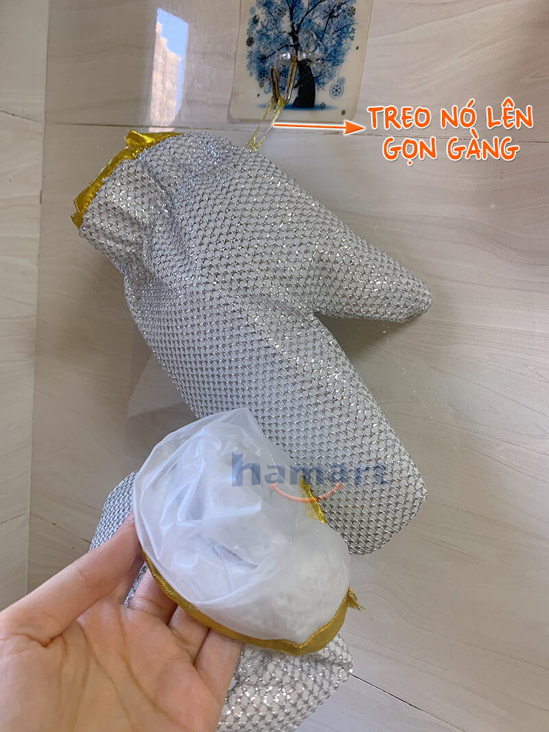 Bao Tay Lưới Thép Cọ Xoong Nồi Chảo Găng Bạc Rửa Chén Bát Mút Mềm Tạo Bọt Chà Vệ Sinh Bếp Đa Năng