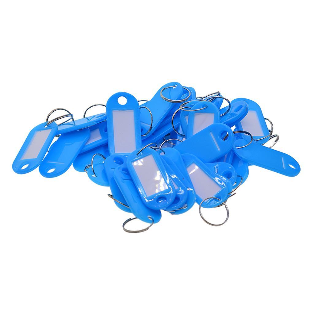 100pcs Removable Waterproof Key Tags ID Name Card Tags Mark Label Blue
