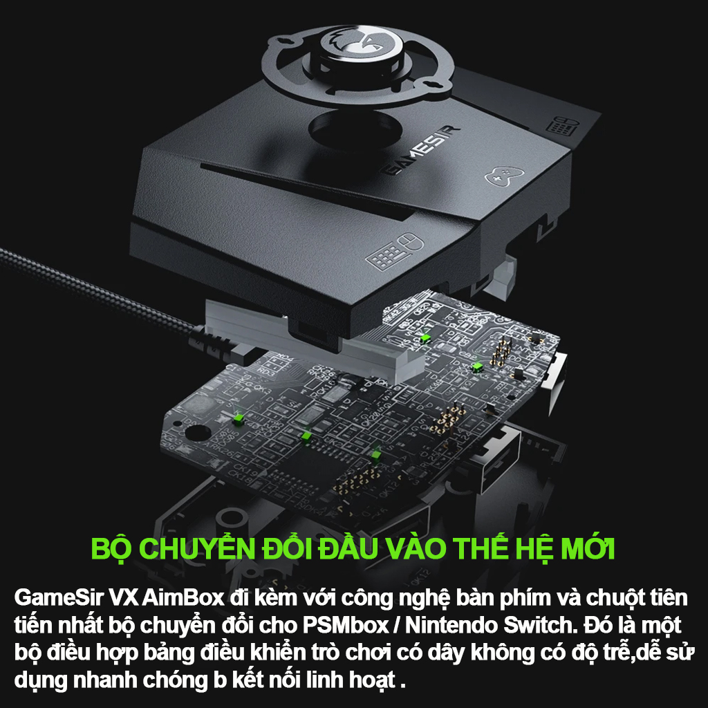 Bộ chuyển đổi GameSir VX AimBox thế hệ mới của bộ chuyển đổi bàn phím chuột có thể đảo ngược USB 2.0 - Hỗ trợ Console PS4/PS5/Xbox One/XboxX/S/Nintendo Switch  - Hàng nhập khẩu