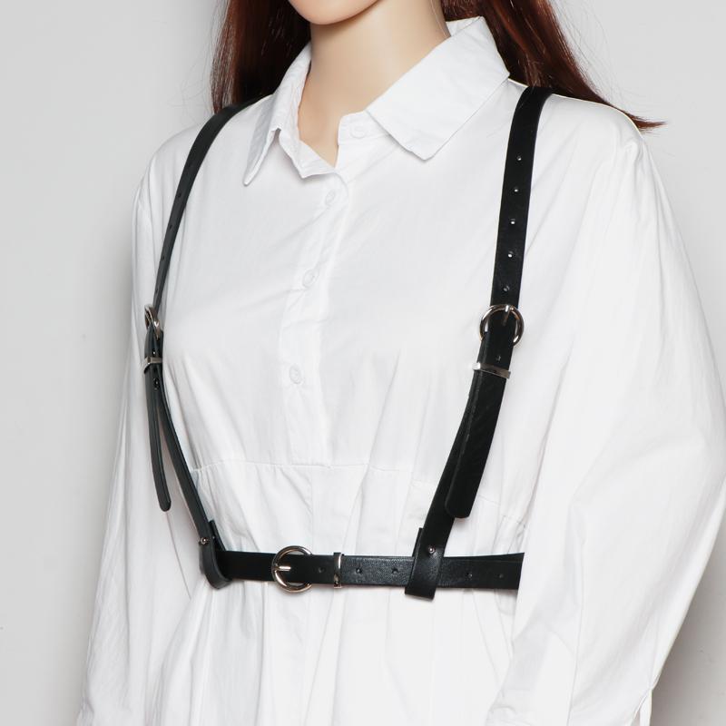 HATCYGGO Nữ Đen Suspender Dây Dây Nịt Da Nữ Gợi Cảm Dây Áo Lót Cage Vòng Dây Có Thể Điều Chỉnh Dây Đeo Punk Rock Phụ Kiện