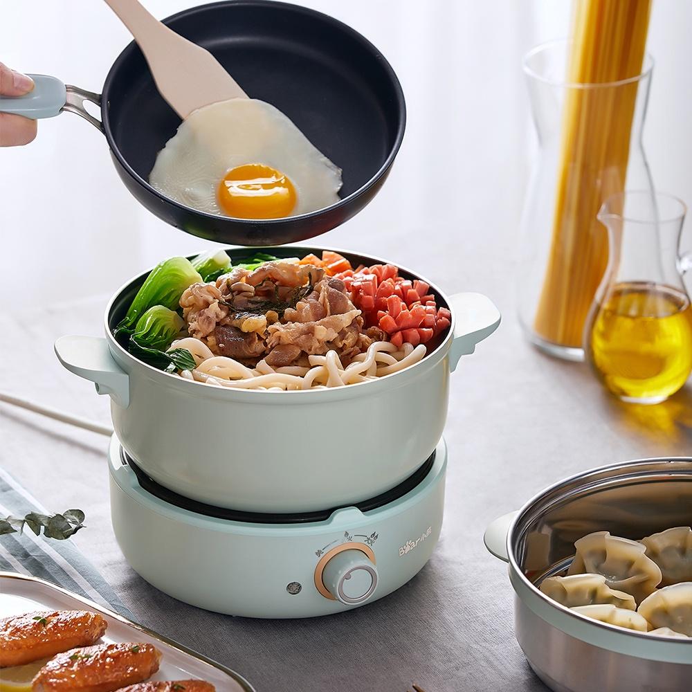 BEAR Nồi chiên và xửng điện BEAR 700W 2.5L Nồi lẩu đa chức năng dung tích lớn cho sinh viên và gia đình