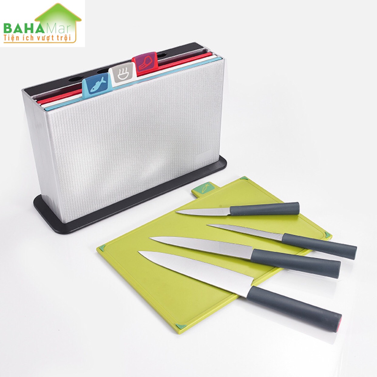 BỘ DAO THỚT 4 MÀU CÓ PHÂN LOẠI SỬ DỤNG THEO THỰC PHẨM BAHAMAR để tránh lây nhiễm chéo của thành phần loài vi khuẩn và ảnh hưởng đến chất lượng thực