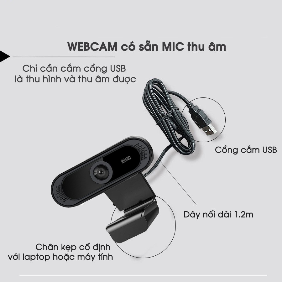 Webcam máy tính có mic ,độ phân giải full hd 1080p- D1504