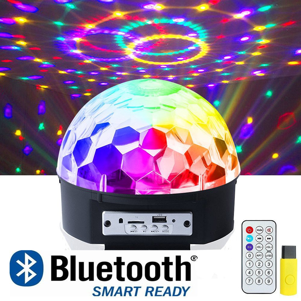 Đèn led trang trí sân khấu cầu xoay cảm biến nhạc + Remote