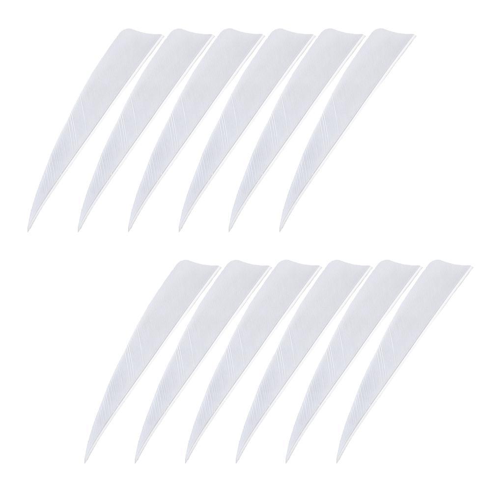 3-6pack 12 Pieces 4 Inch Archery Arrow Feathers Fletchings Vanes White