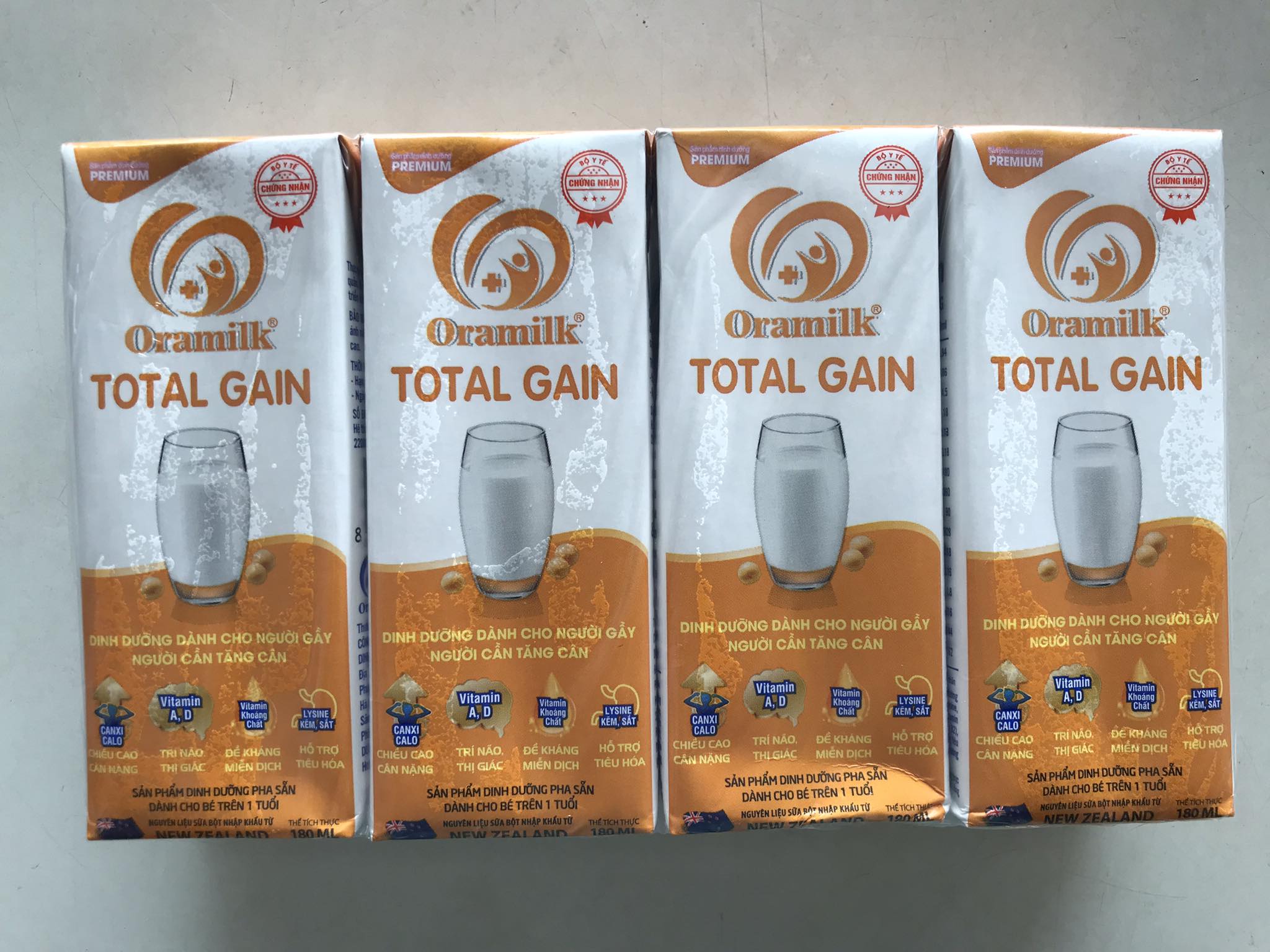 Combo 3 lốc sữa công thức pha sẵn Oracare Gain 180ml - Dinh dưỡng dành cho người gầy, người cần tăng cân