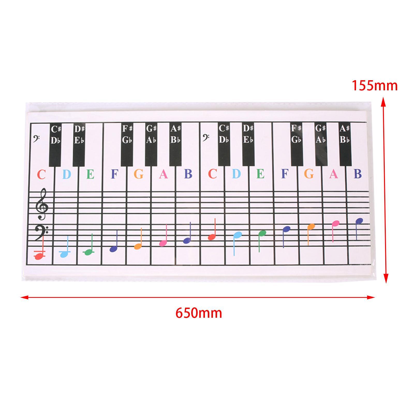 Piano  Chart Piano Key Notation Sticker Professional Piano Note Chart Piano Keyboard Note Chart Keyboard Learning Aid for Teaching Kids