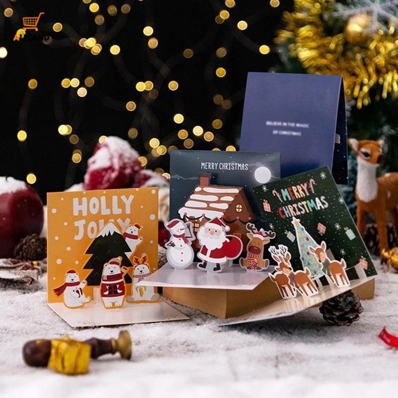 Thiệp giáng sinh 3D hình ông già Noel