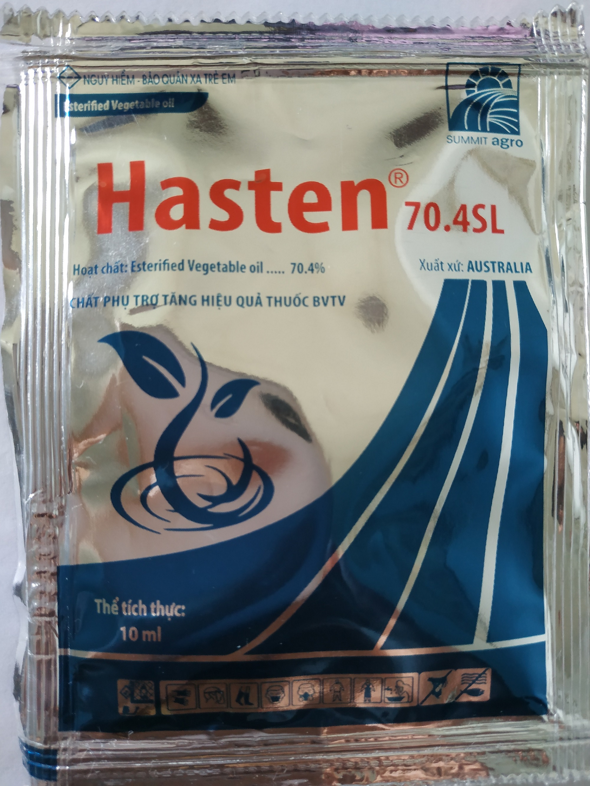 Chất bám dính Hasten 70.4SL xuất xứ  Australia - gói 10ml
