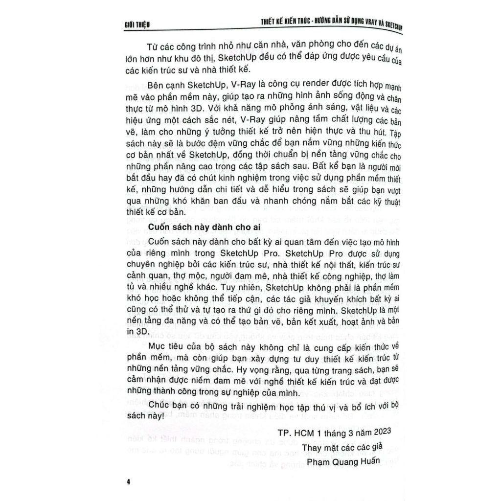 Sách - Thiết Kế Kiến Trúc - Hướng Dẫn Sử Dụng Vray &amp; Sketchup (Tập 1- Phần Cơ Bản) - STK3