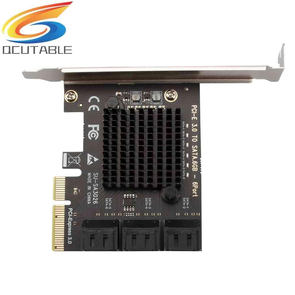 Card Mở Rộng PCIe 6 Cổng SATA III Sang PCI Express 3.0 X4 Thẻ