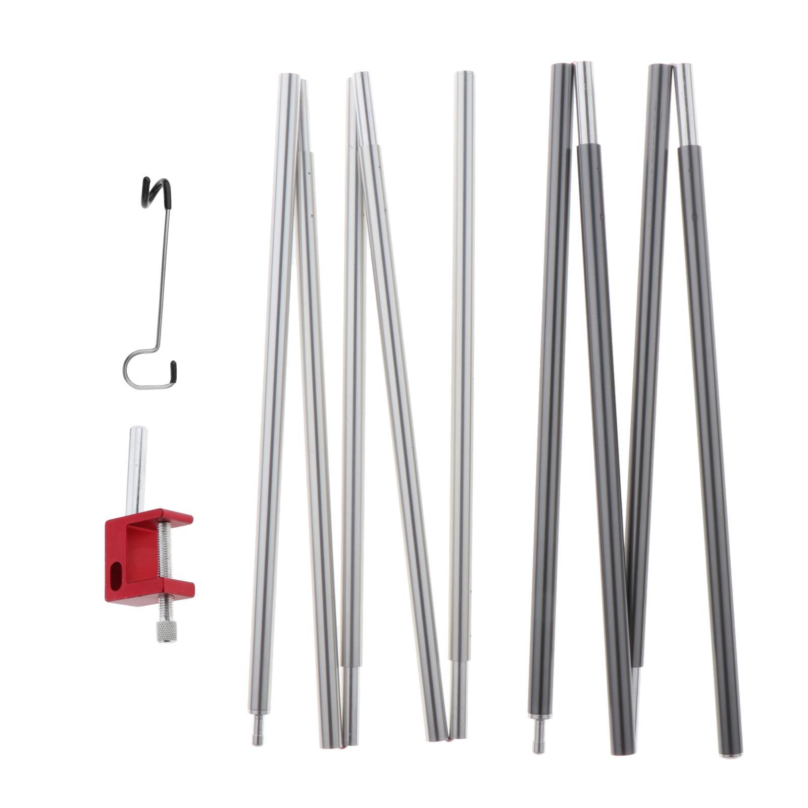 2xFoldable Lamp Pole Stainless Steel Hanger Hook Stand Hook Rack