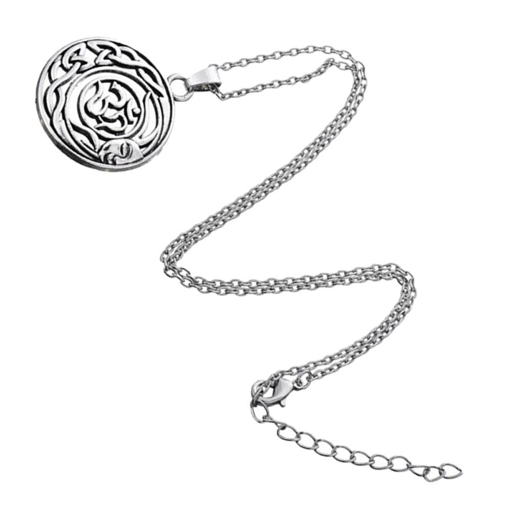Pendant Chain Necklace Round Twist Knots Hollow Pendant Charm Women Jewelry