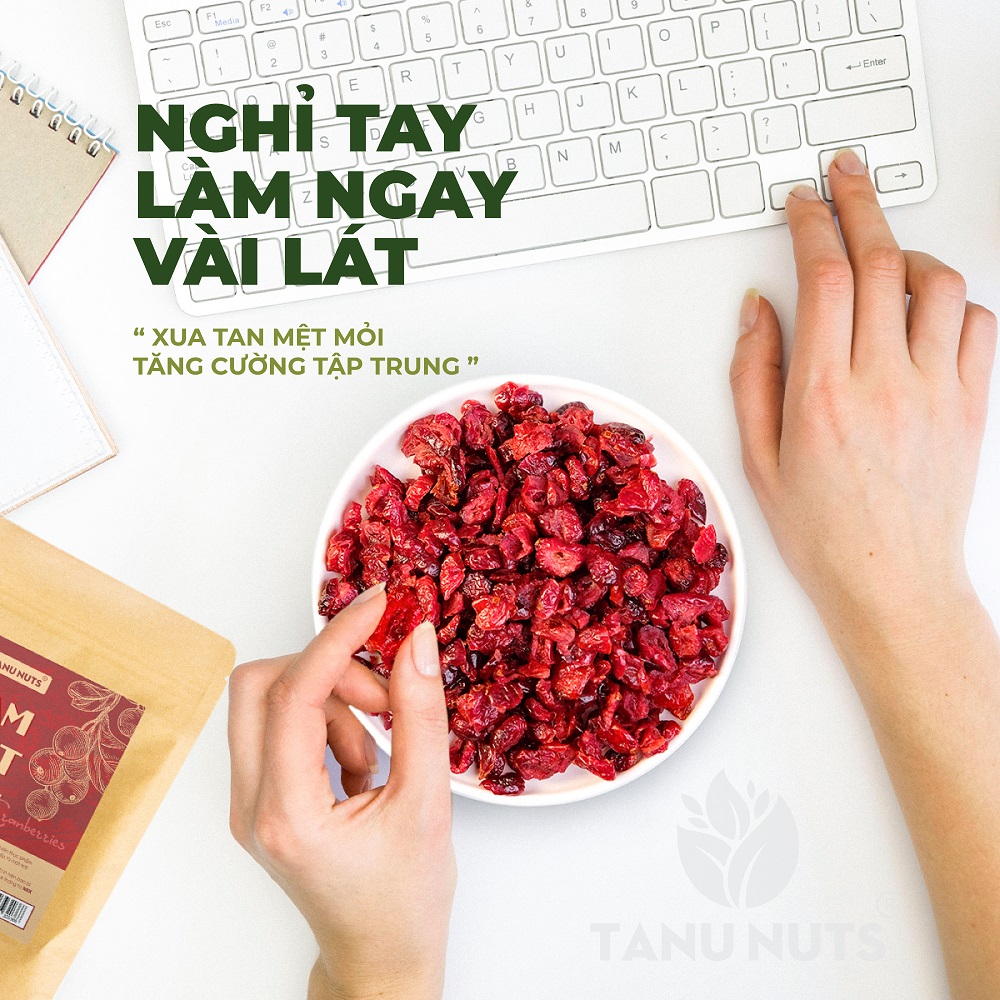 Nam việt quất Mỹ sấy khô không đường TANU NUTS phù hợp với người ăn kiêng, giảm cân 400g