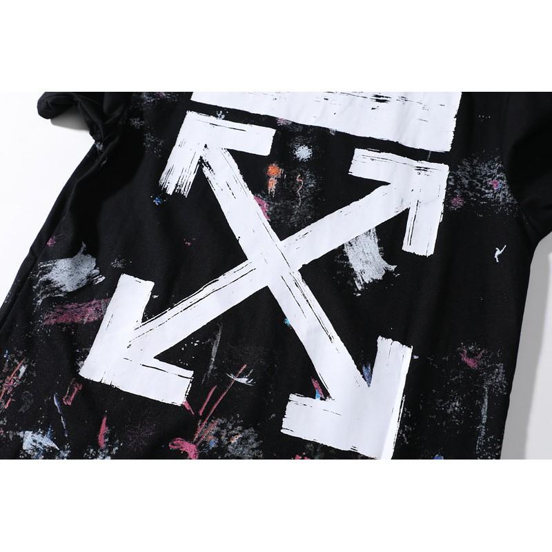 Áo thun - phông tee off white galaxy họa tiết chữ X đen loang tay lỡ form rộng unisex