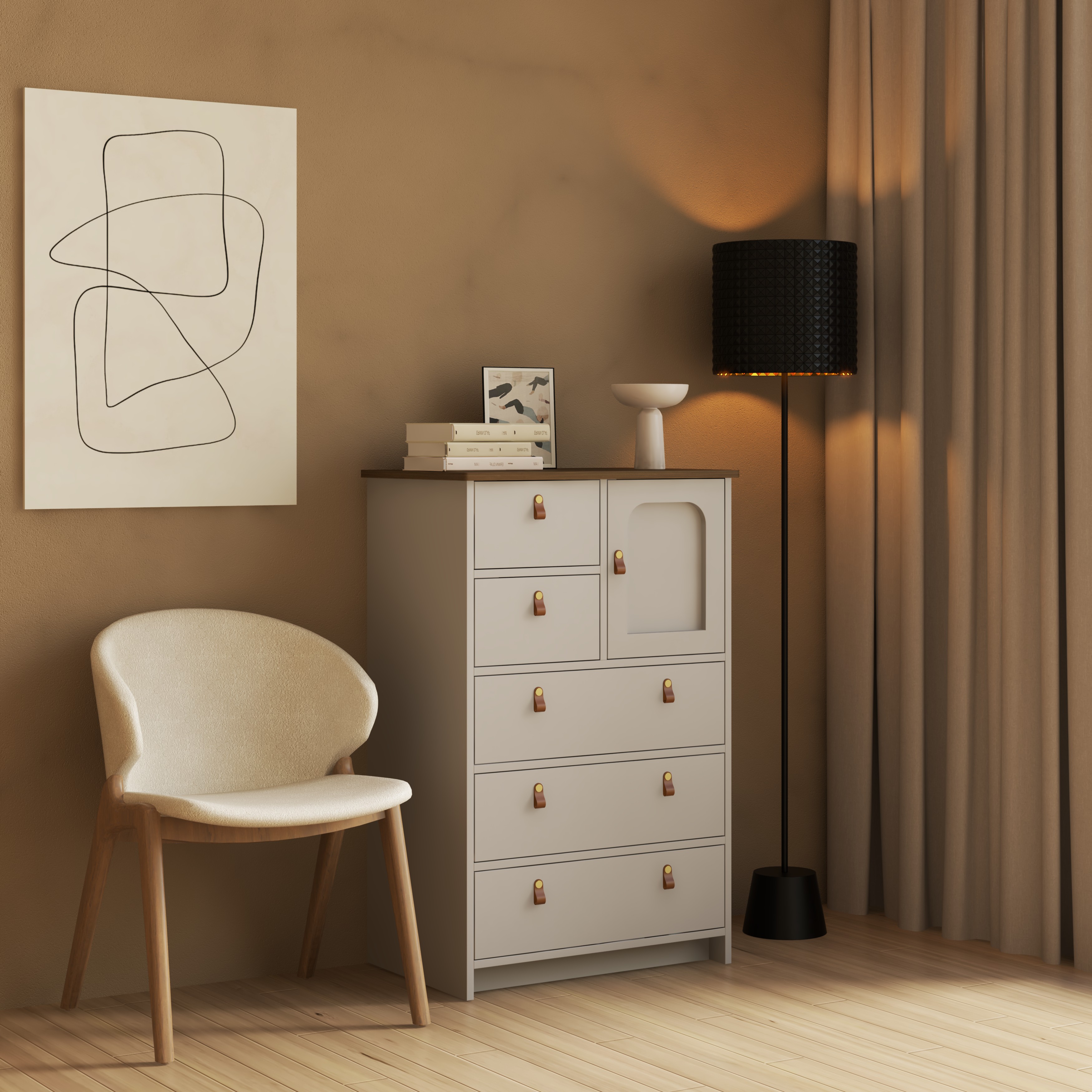 [Happy Home Furniture] NOMIA , Tủ lưu trữ 5 ngăn kéo , 70cm x 45cm x 108cm ( DxRxC), THK_064