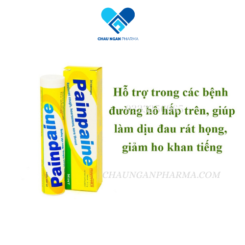 Viên Ngậm Giảm ho - giảm đau rát họng Painpaine Mint Phapharco Tuýp 24 viên - Châu Ngân Pharma