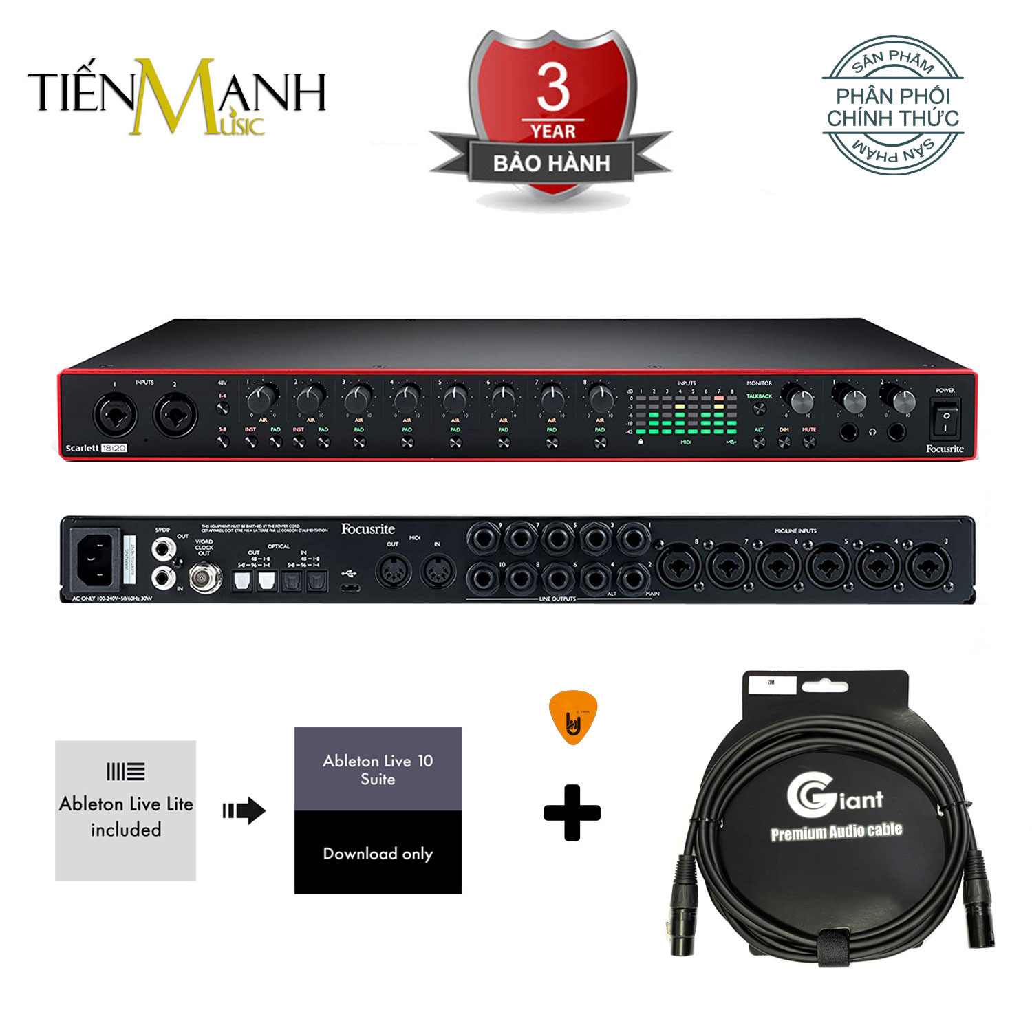 [Tặng Cable] Focusrite Scarlett 18i20 Gen 3 Sound Card Âm Thanh - Focus USB Audio Interface SoundCard 3rd - Gen3 Hàng Chính Hãng