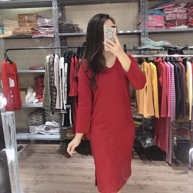 Váy Cổ Tim Dáng Suông