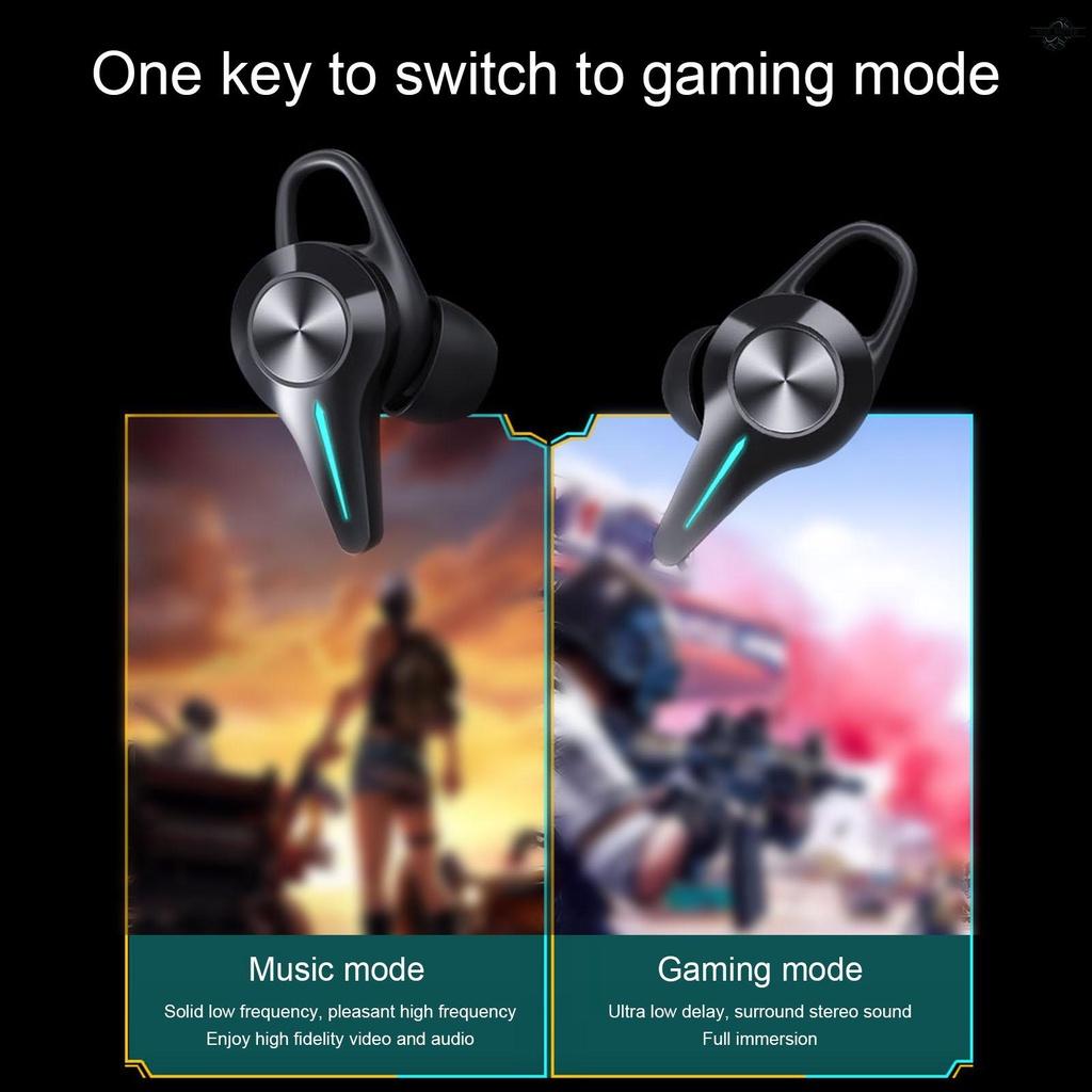 K5 Bluetooth Earphones Gaming Headset 45ms Low latency 9D Hifi Stereo Wireless Headphone LED Light Noise Cancelling Headsets