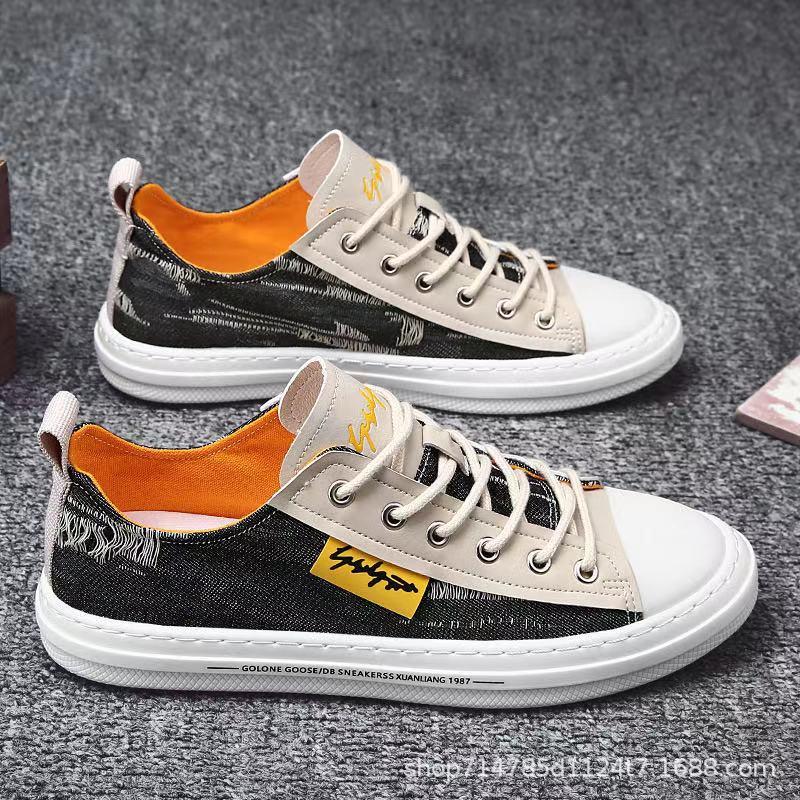 LCRTZKG Giày thể thao nam Casual Sneaker Mùa hè chất lượng cao Denim Canvas Giày thể thao nam Casual Giày trượt thoải mái Giày thể thao nam lái xe 2022
