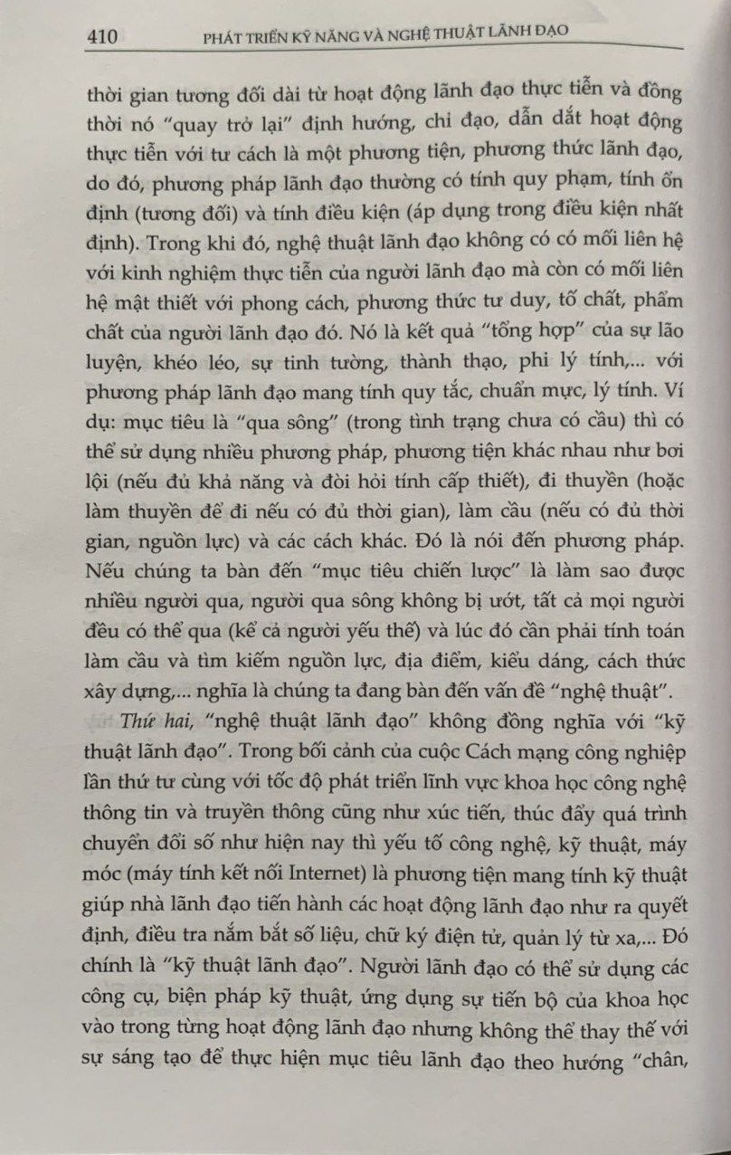 Phát triển kỹ năng và nghệ thuật lãnh đạo