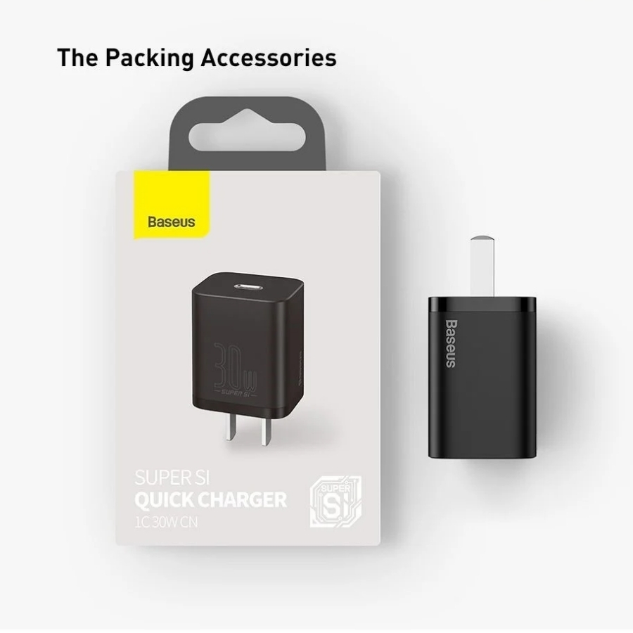 Củ sạc nhanh Baseus Super Si Quick Charger 30W dùng cho iPhone/ Samsung/ OPPO - LVJ001