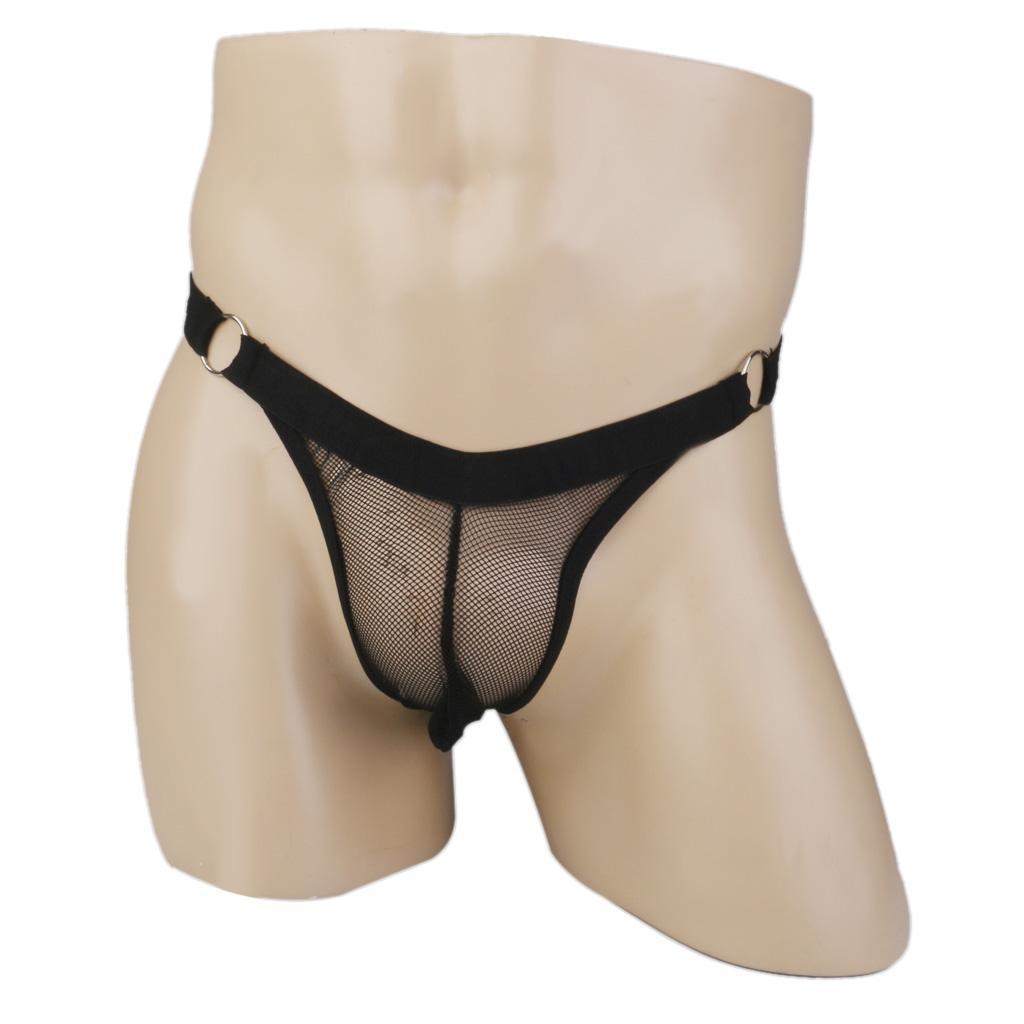 2pcs Men's Underwear T-Back Lingerie Briefs G-string See Through Thongs