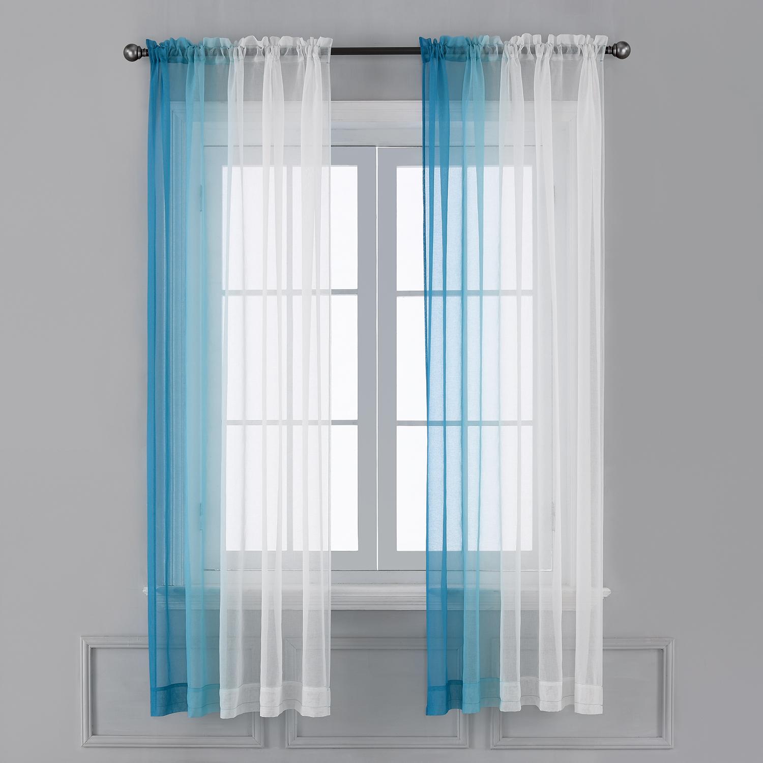 Rèm cửa Ombre Sheer 2 ngăn chất liệu vải voan sang trọng