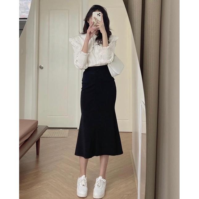 Chân váy đuôi cá dài - Ảnh thật