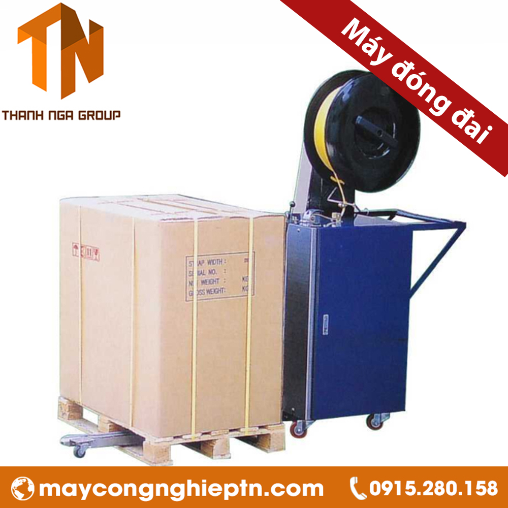 Máy Đóng Đai Pallet YP-130A | Máy Đóng Đai Bán Tự Động | Máy Niềng Đai Thùng | Máy Đóng Đai Dây Nhựa