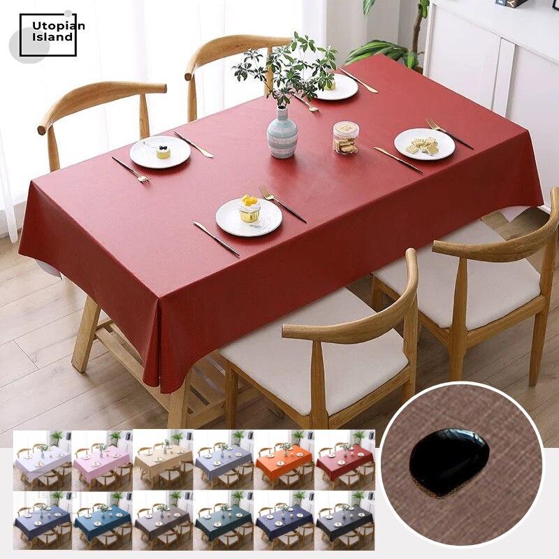 Oilcloth For Table Kitchen Blue Table Cover PVC Tablecloths For The Table Stain Tablecloth Waterproof Rectangular Tablecloths