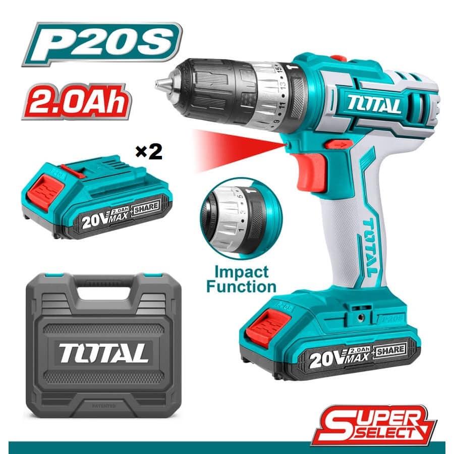 MÁY KHOAN BÚA DÙNG PIN 20V TOTAL TIDLI201452 - HÀNG CHÍNH HÃNG