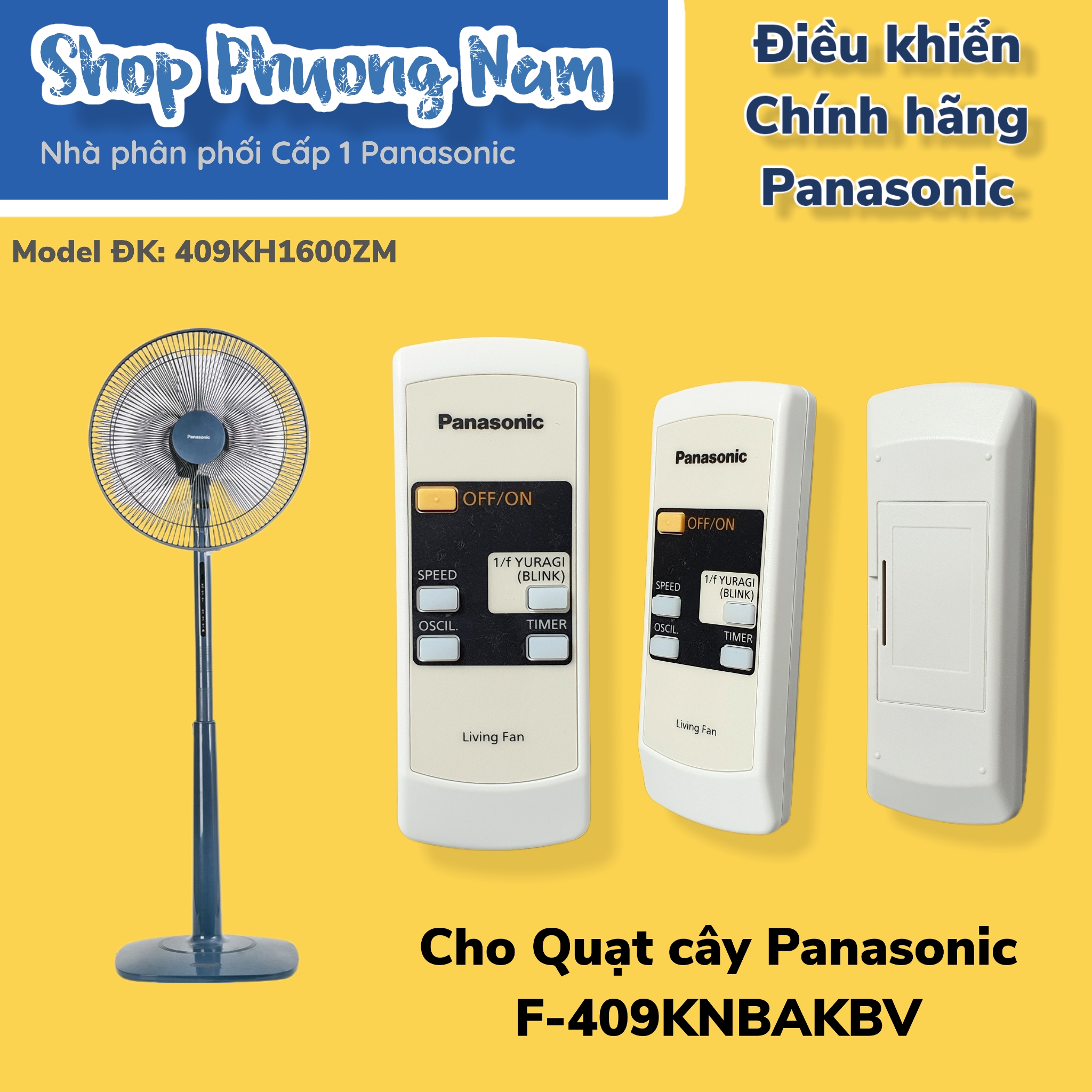 Điều khiển chính hãng Quạt cây Panasonic Model F-409KNBAKBV