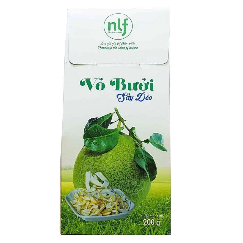 Vỏ bưởi sấy dẻo Nonglamfood hộp 200g | Healthy Snack | Tăng đề kháng tự nhiên | Trái cây sấy dẻo dinh dưỡng ăn liền | Ăn vặt giảm cân, giữ dáng, đẹp da