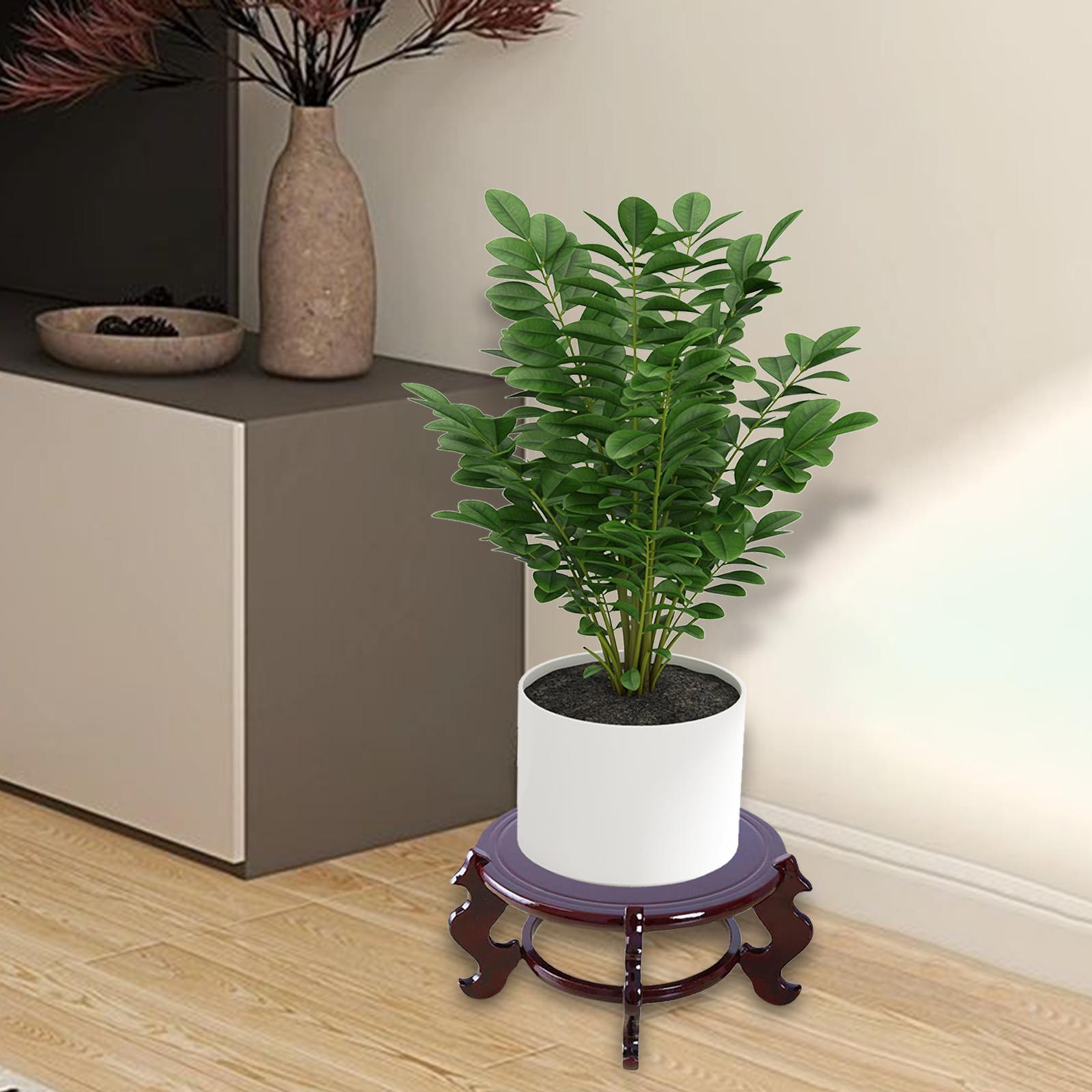 Vase Pot Planter Stand Wooden Potted Plant Stand for Office Indoor Courtyard