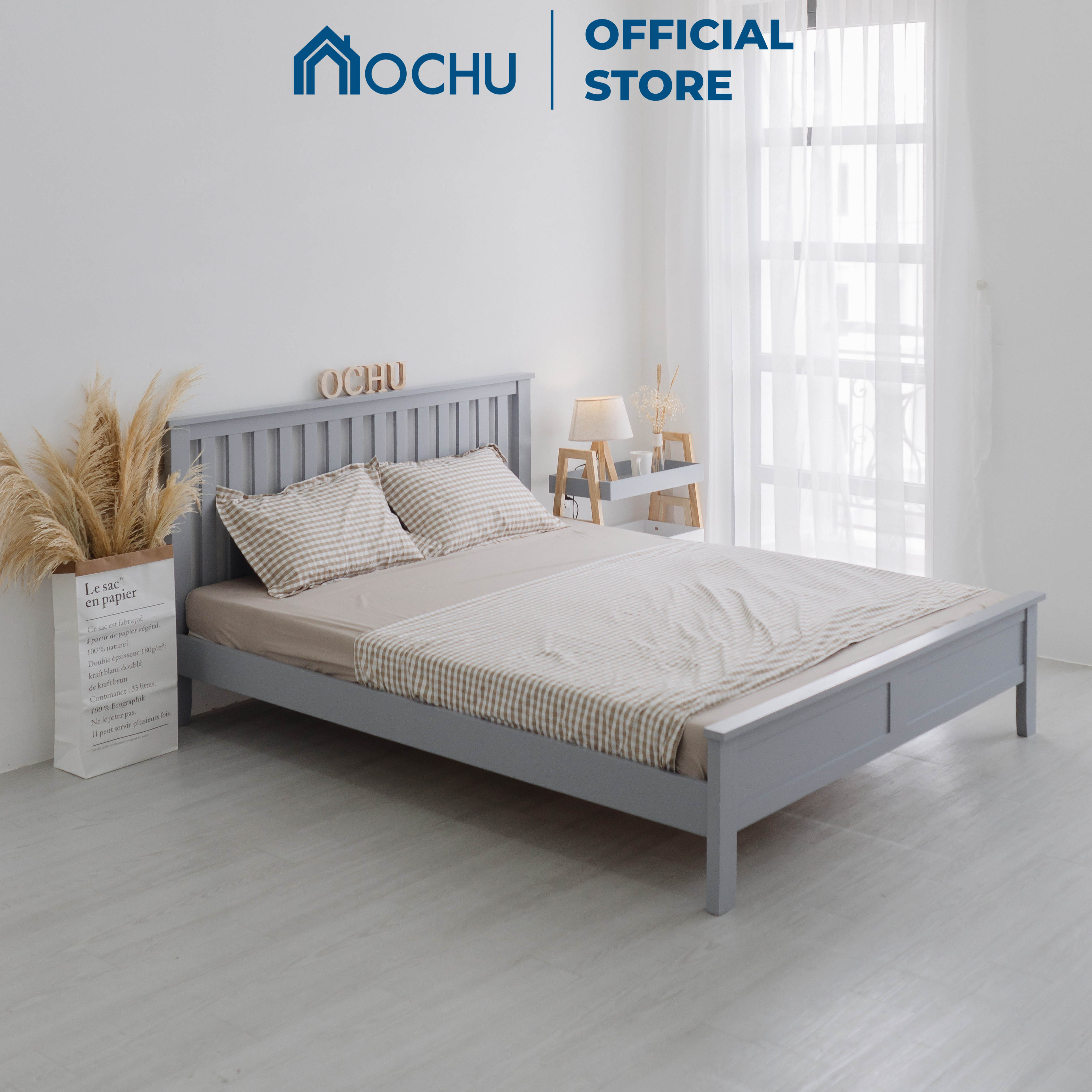 Giường Ngủ Gỗ Thông OCHU - Bernie Bed - Grey