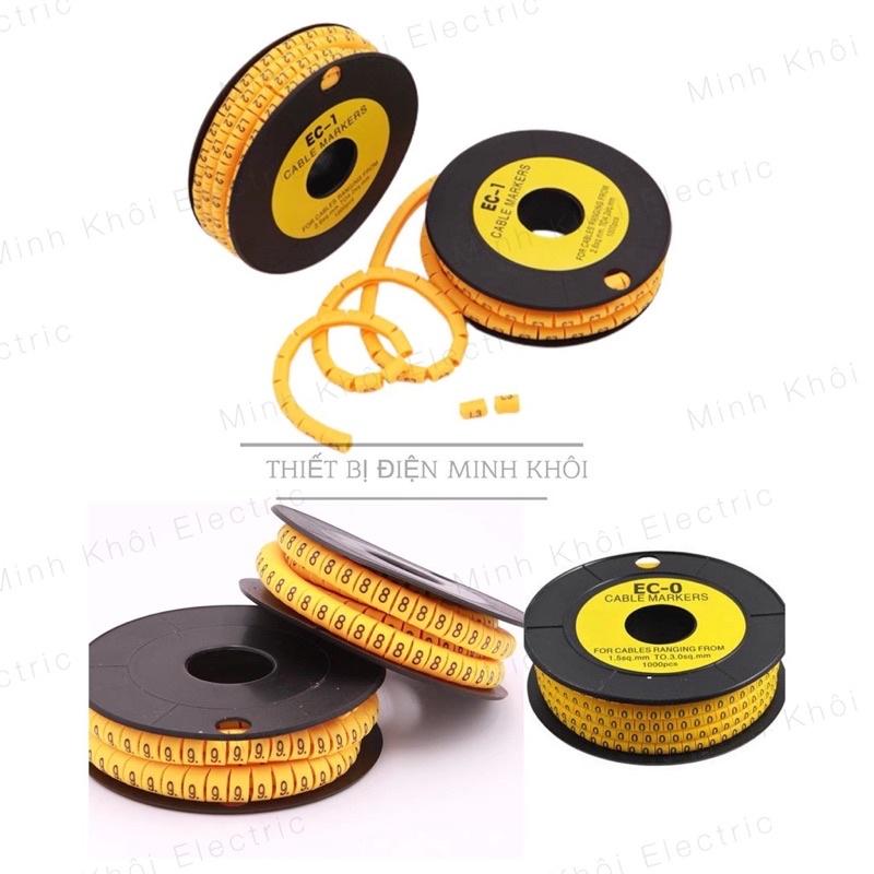 Vòng đánh số dây mạng, dây điện, tín hiệu mạng cao su từ 0 đến 9, vòng chữ đánh dấu cáp line,ống lồng đầu cos