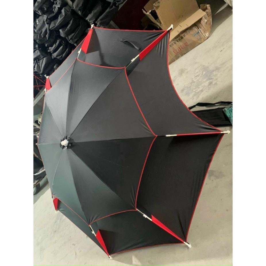 Ô câu cá cao cấp, ô đi câu 2 tầng hoạ tiết đen đỏ - sale to