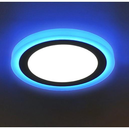 Đèn Led ốp trần 18w (12w +6w) tròn nổi 2 màu 3 chế độ sáng trắng+xanh