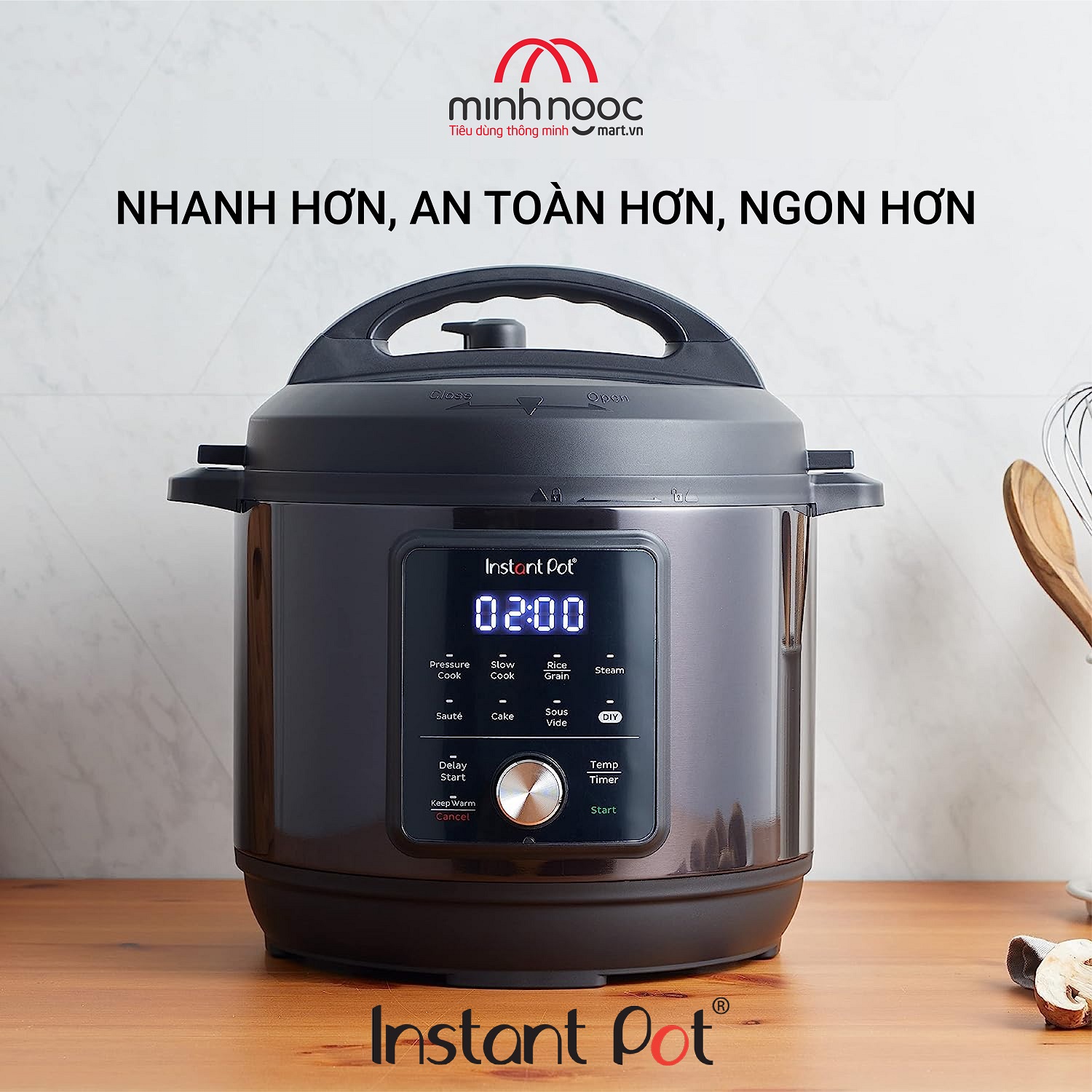 [ Hàng chính hãng Instant Pot ] Nồi Áp Suất Điện Đa Năng Instant Pot Essential 60, Dung tích 5.7 Lít, 9 tính năng trong 1 (9 in 1)