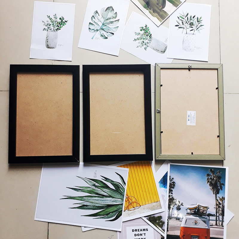 Combo 7 khung ảnh gỗ trơn kèm ảnh “Sắc đỏ” y hình – WK122