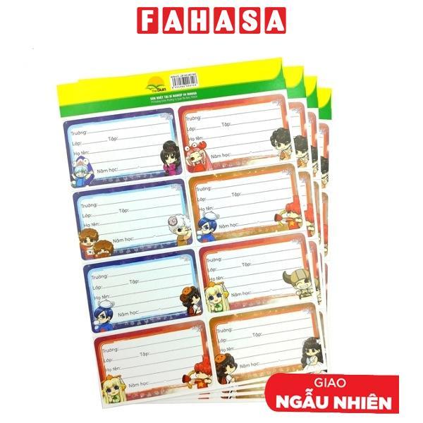 Nhãn Học Sinh 8 Ô - Lớp Học Mật Ngữ (4 Tờ/Xấp) (Mẫu Màu Giao Ngẫu Nhiên)