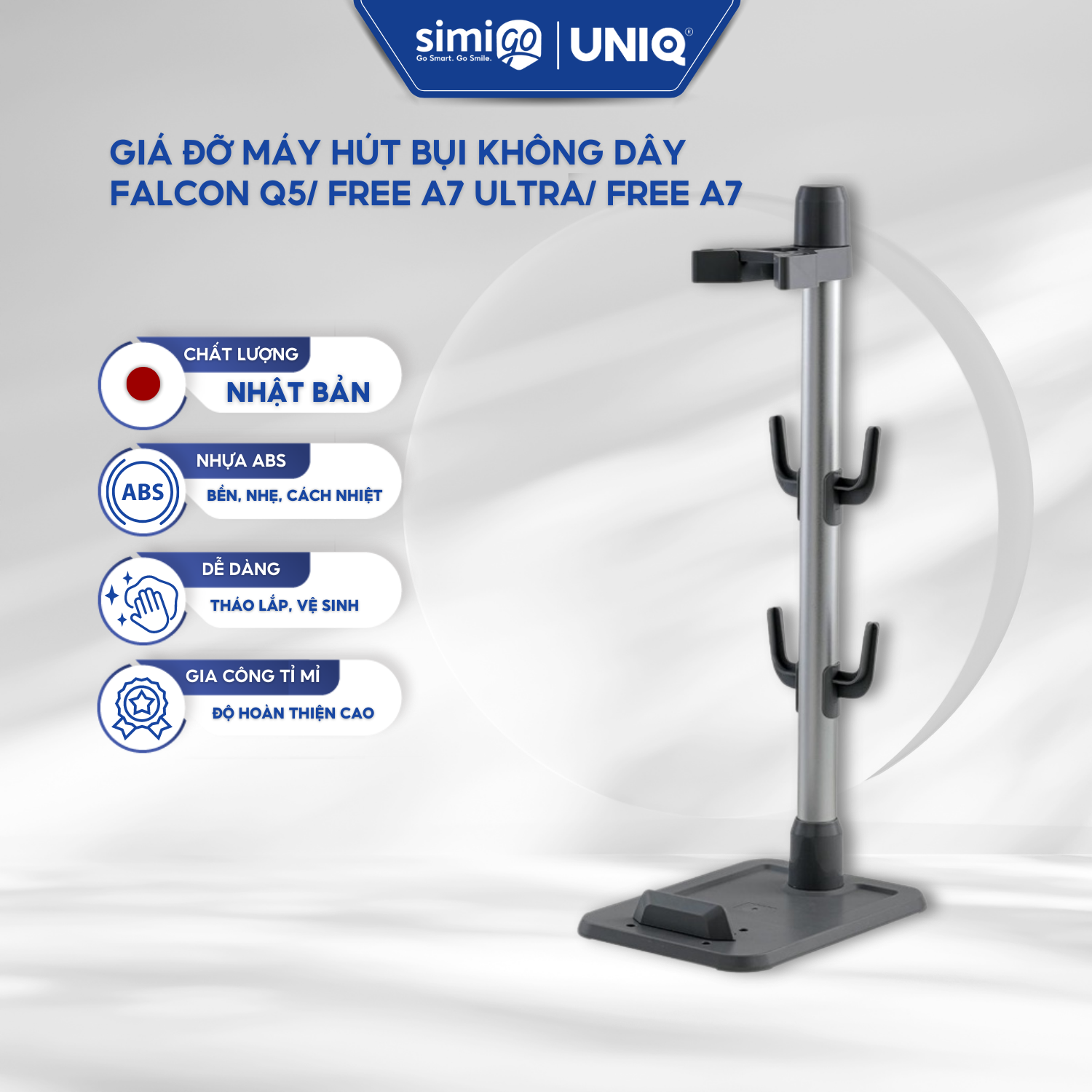 Giá Đỡ Máy Hút Bụi Cầm Tay Không Dây UNIQ Free A7 Free A7 Ultra Falcon Q5 Flex X7 tháo lắp gọn gàng siêu nhẹ đa năng