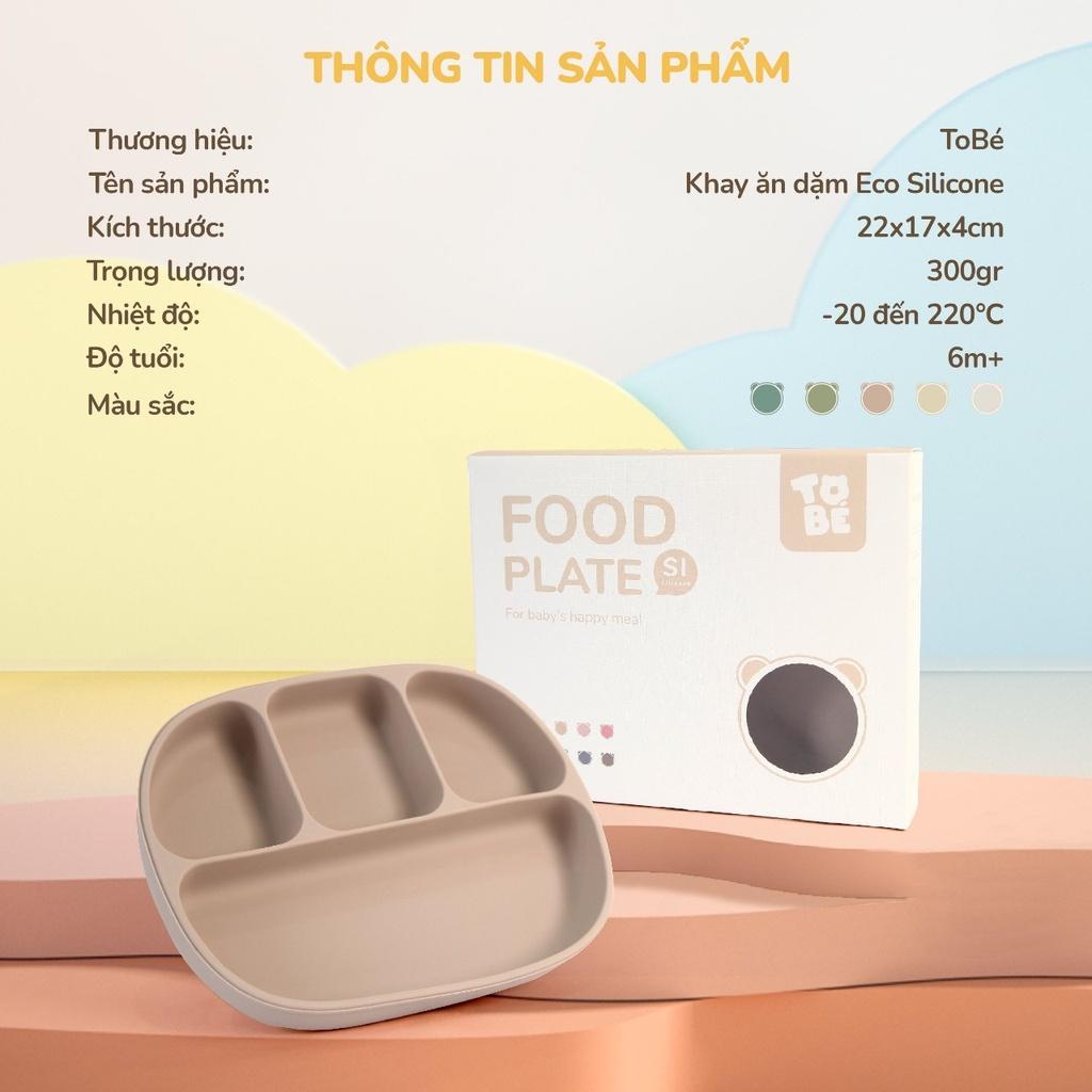 Khay ăn dặm cho bé TOBÉ Eco Silicone chống đổ an toàn