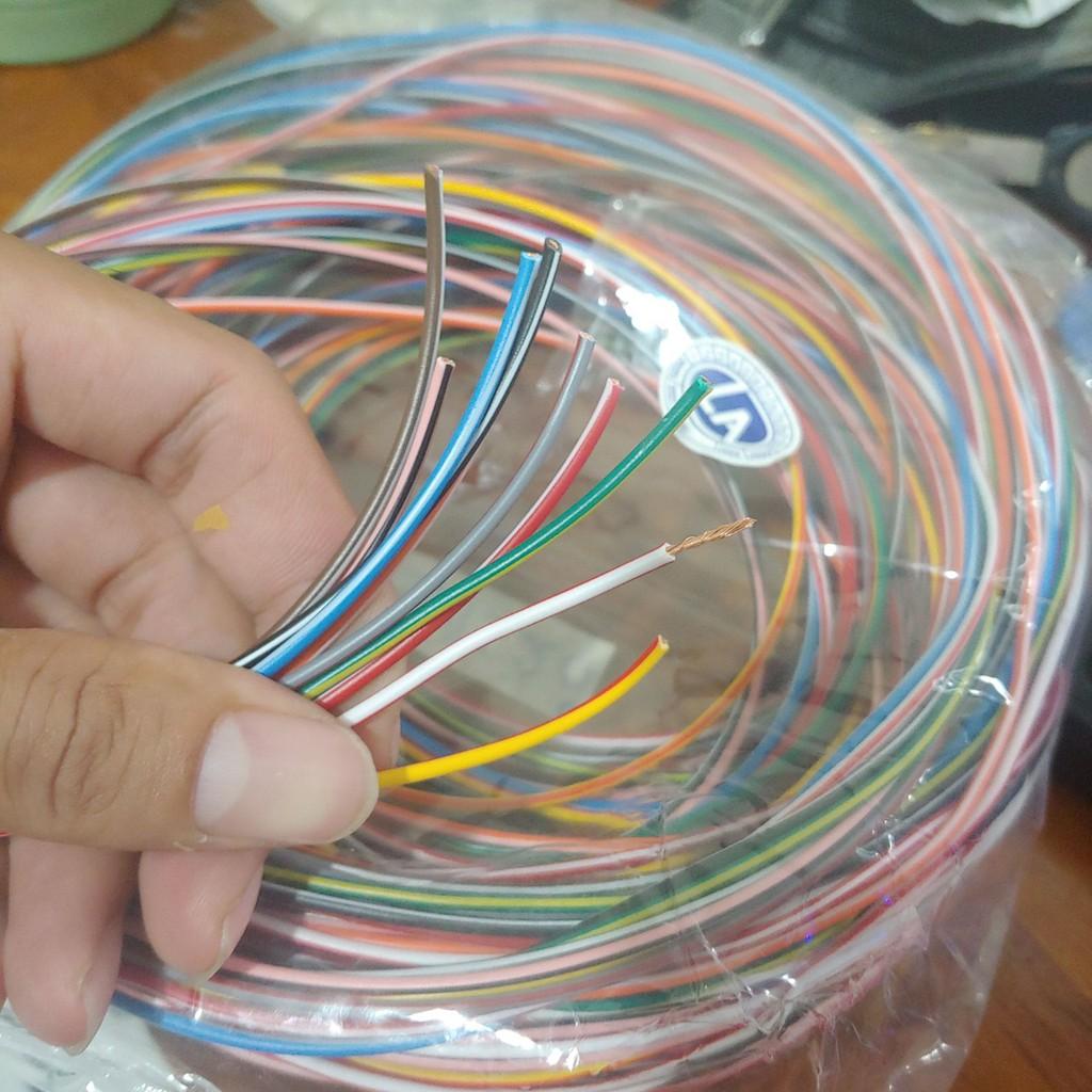 dây điện nhiều màu dây điện 10 màu 0.5mm ( mỗi màu 1 mét