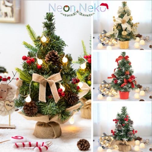Cây thông Noel giả để bàn - đi kèm đèn trang trí - Trang trí giáng sinh, christmas, cam kết giống hình 100