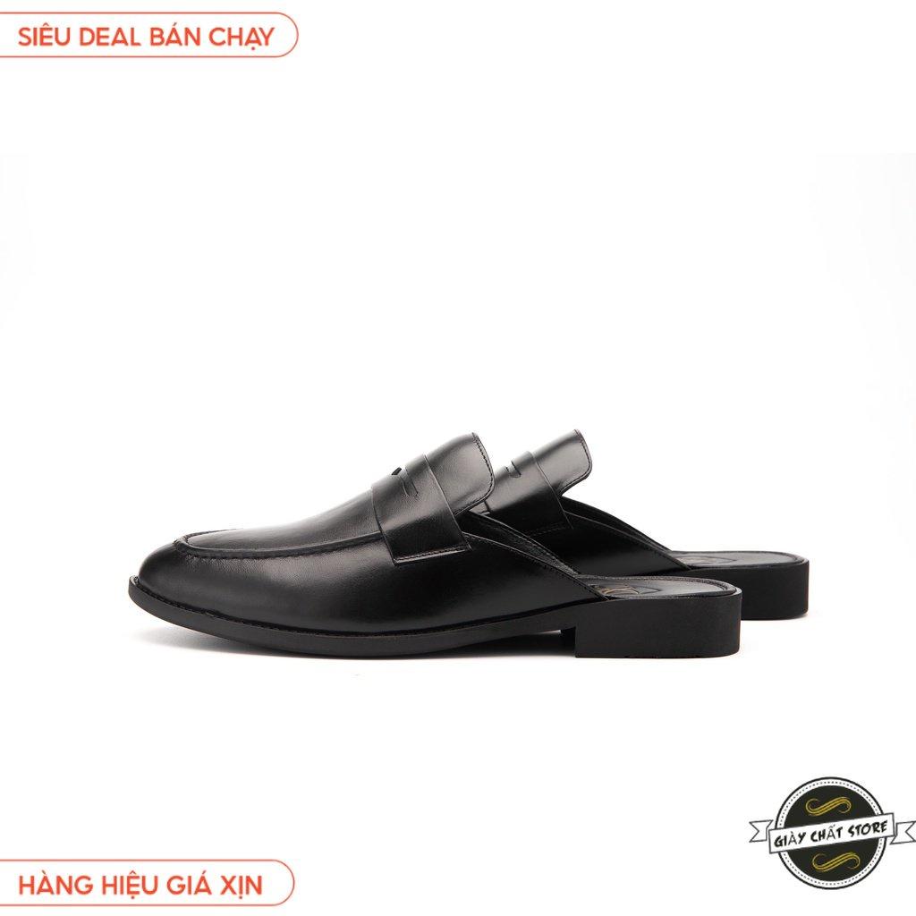 Giày Sục Nam Công Sở XOĂN SHOP Da Pu Pu Size 38 Đến 42 Màu Đen - S008